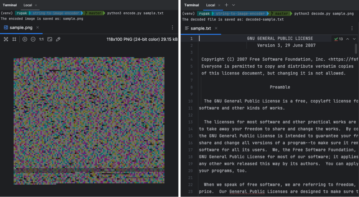 Project Stream to Image Encoder w/ Python image