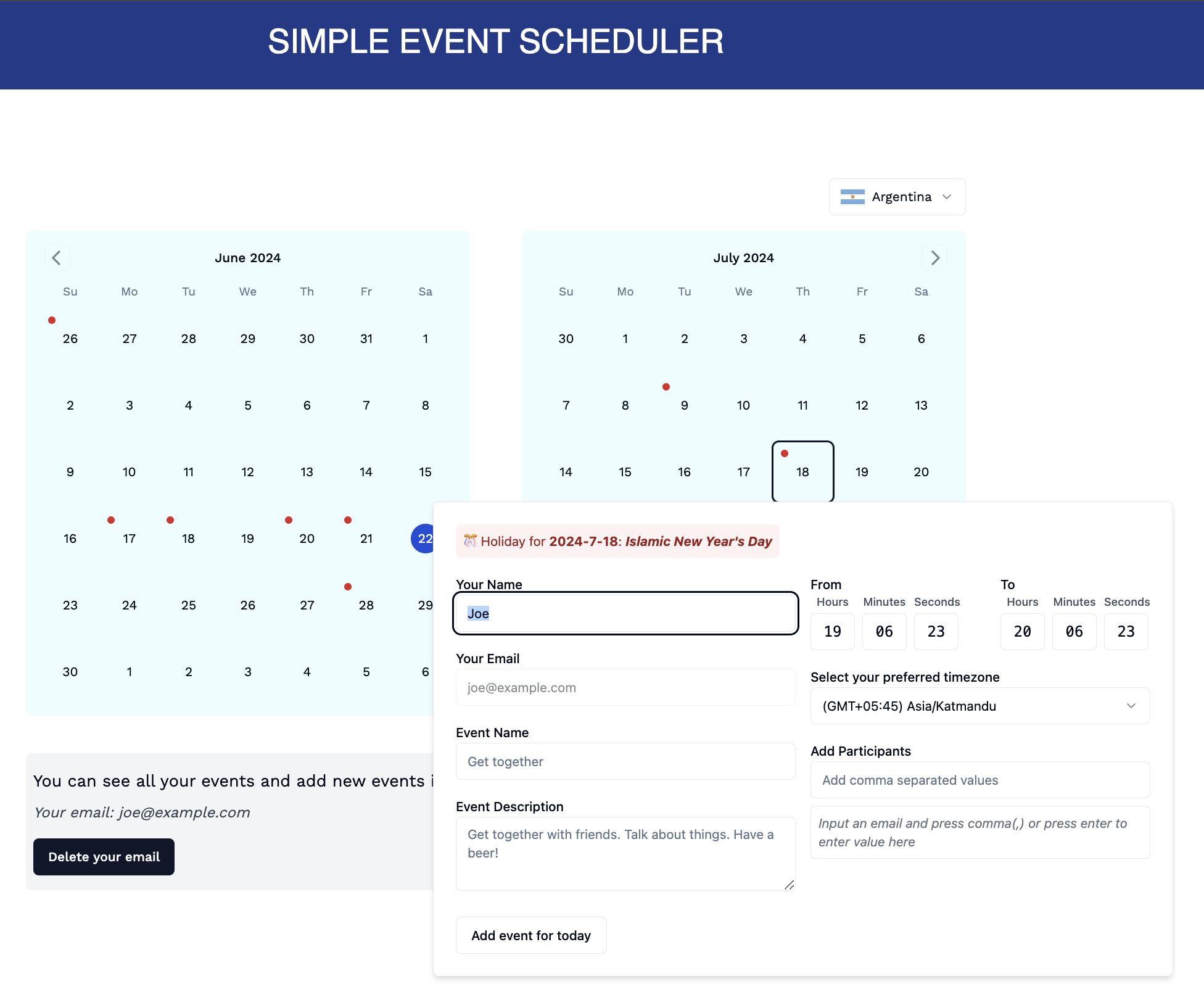 Project Simple Event Scheduler image